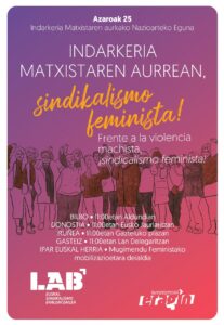Frente a la violencia machista, ¡SINDICALISMO FEMINISTA!
