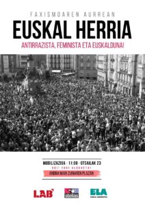 Frente al fascismo, Euskal Herria antirracista, feminista y euskaldun!