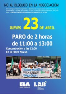 PARO DE 2 HORAS. CONCENTRACION