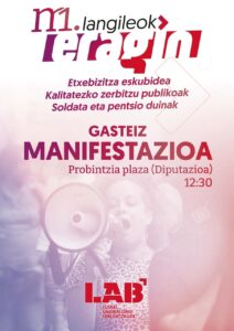 PRIMERO DE MAYO. Movilización en Gasteiz